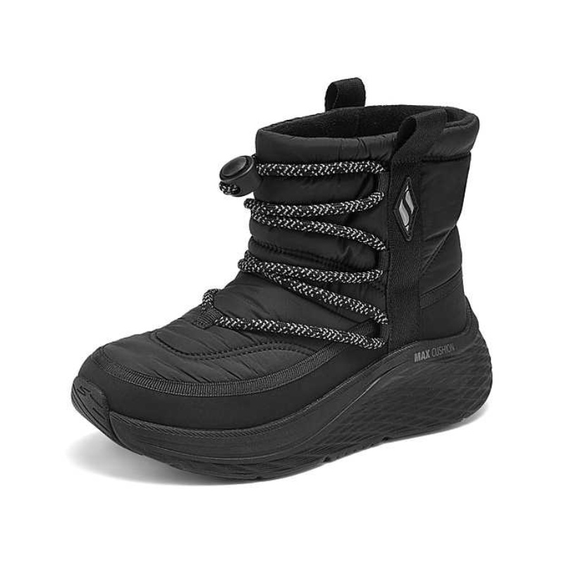 Зимние ботинки женские Skechers текстильные на платформе, черный — фото 3