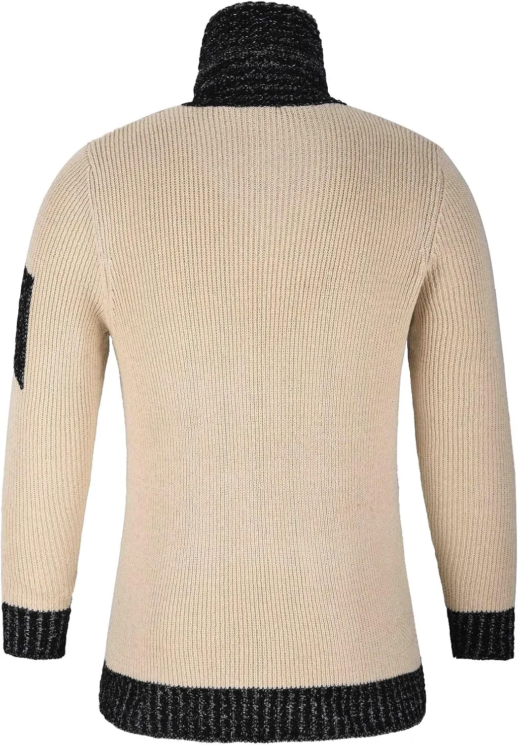 Men's Thermal Winter Sweater, Stretch Turtleneck Pullover, Solid Color Warm Comfy High Neck Knit Top Outdoor Hiking — фото 4