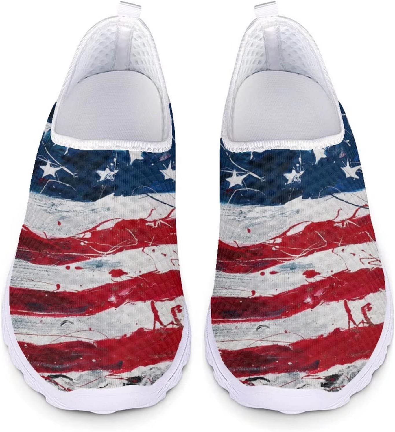 

Кеды Belidome Slip On Clipper для женщин и мужчин, повседневная комфортная обувь для ходьбы и бега, American Flag