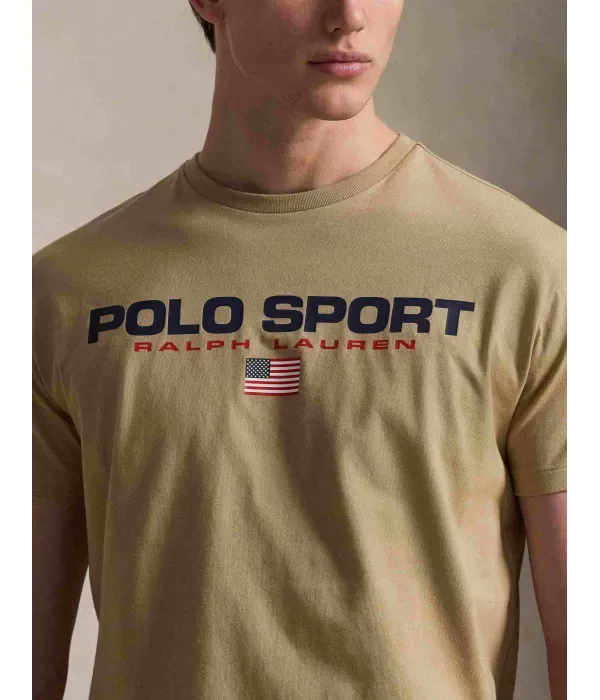 Футболка classic fit Polo Ralph Lauren, бежевый — фото 4