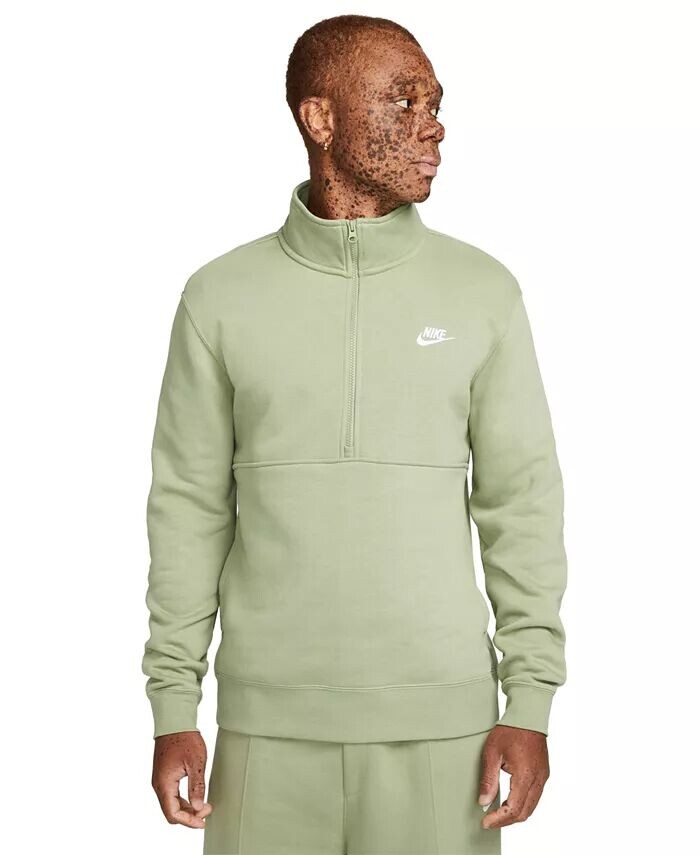 

Мужской пуловер Sportswear Club с молнией до половины длины и начесом сзади Nike, зеленый