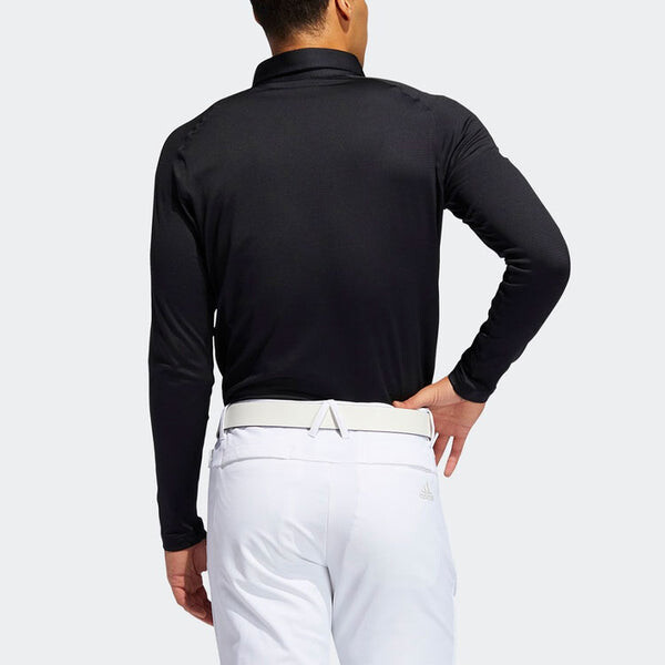 Футболка adidas Brushed Brushed Ls Pl Golf Sports Training Casual Long Sleeves polo Black, черный — фото 4