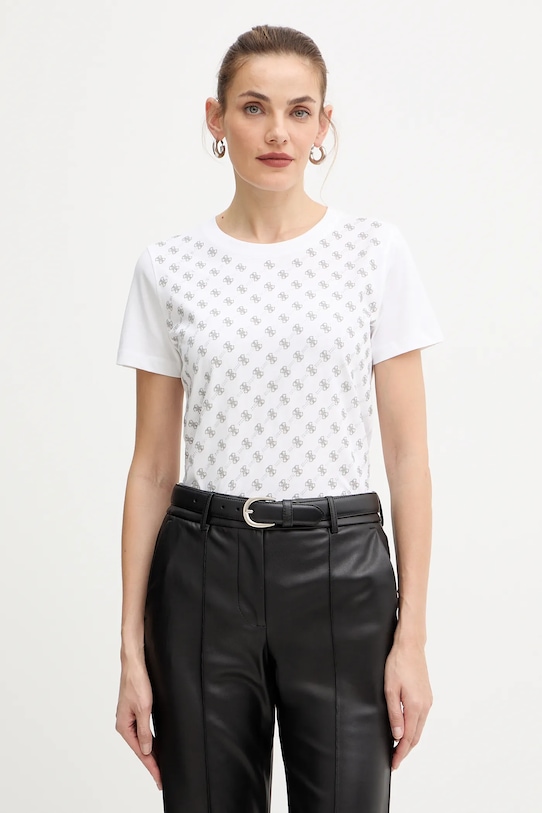 

Хлопковая футболка Guess, белый