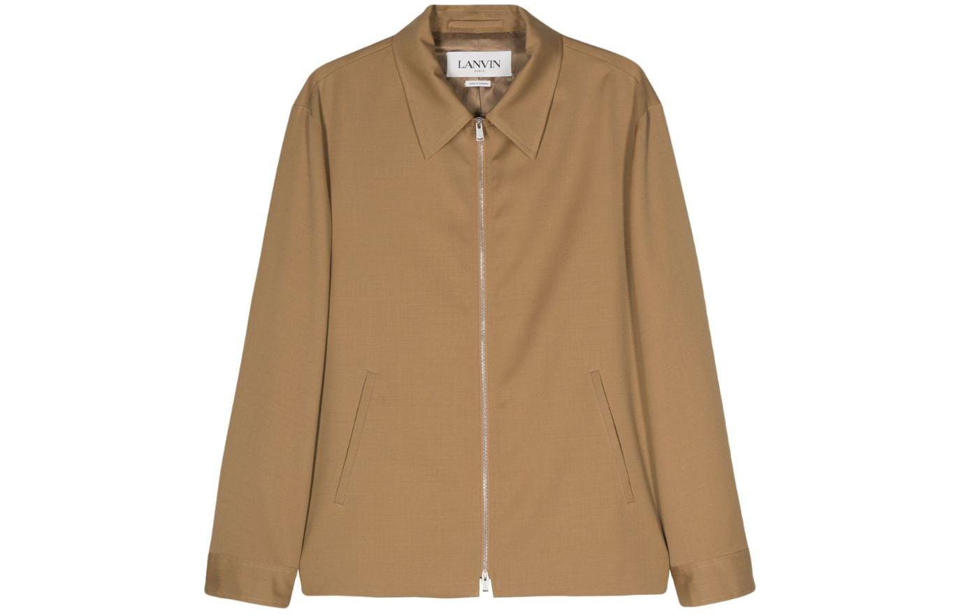 Шерстяная куртка с аппликацией логотипа Lanvin, cedar коричневый — фото 3