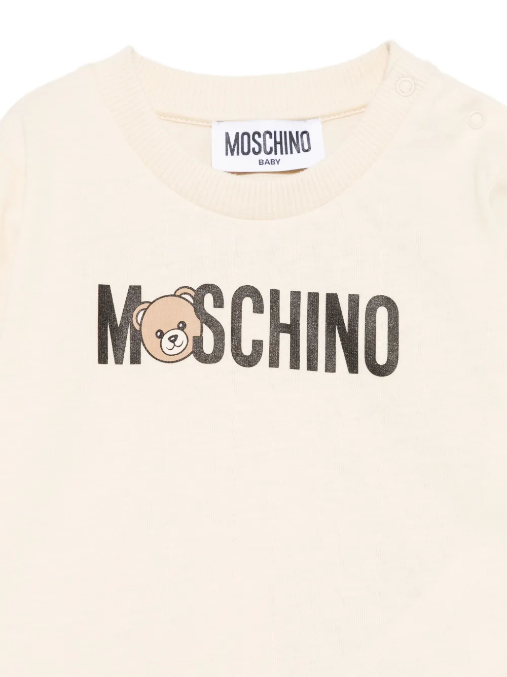 Футболка с длинными рукавами и логотипом Moschino Kids, нейтральный — фото 3
