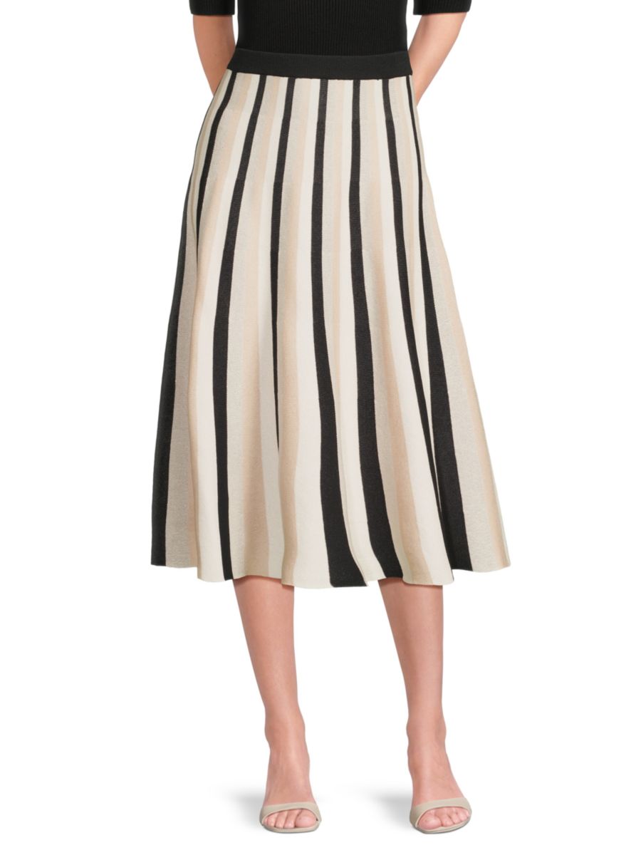 

Юбка миди в полоску Tahari, цвет Beige Multi