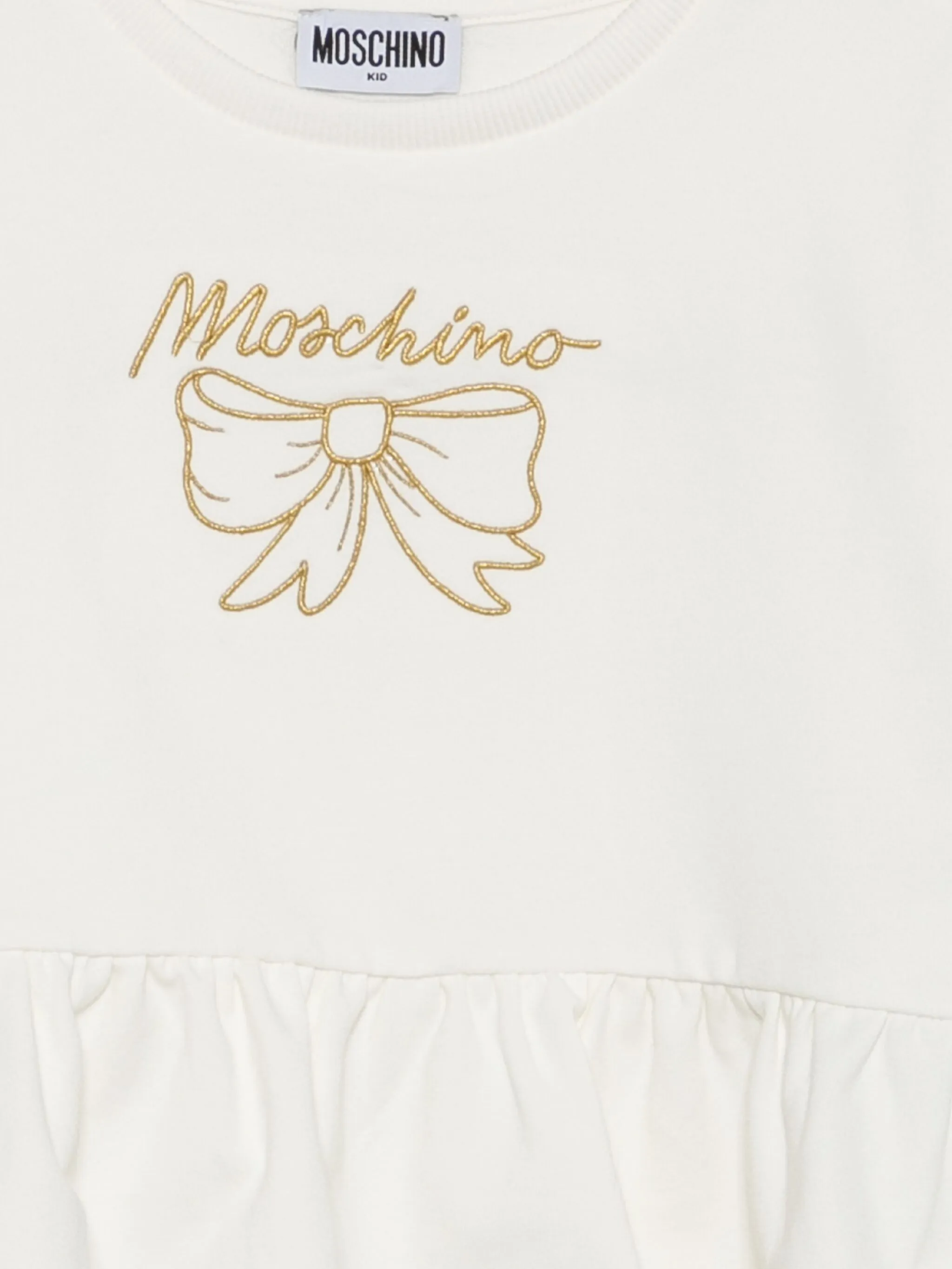 Блузка с вышитым логотипом Moschino Kids, белый — фото 3