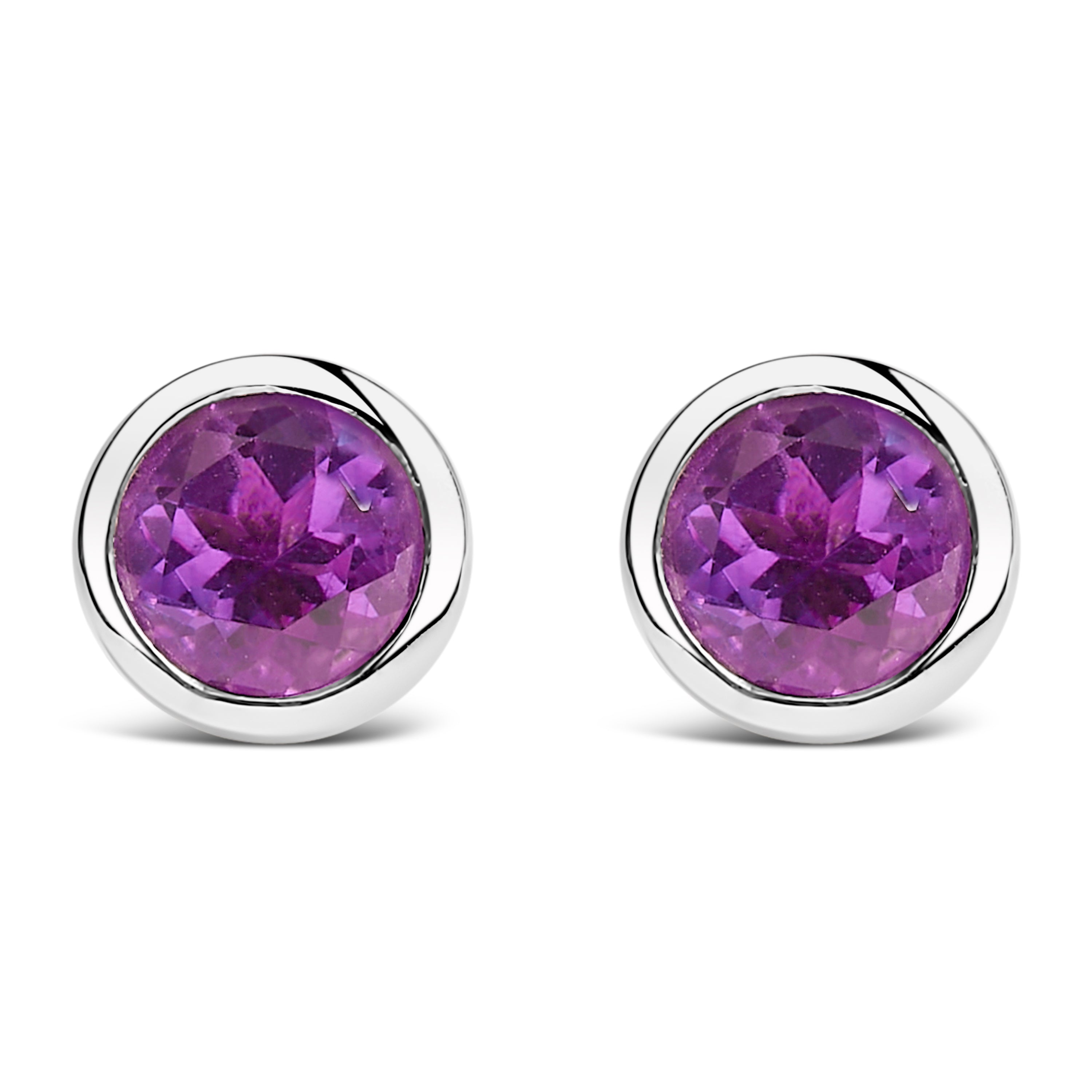 

Серьги-гвоздики с драгоценными камнями-солитерами из стерлингового серебра 925 пробы, оправа 6 мм Haus Of Brilliance, Purple Amethyst