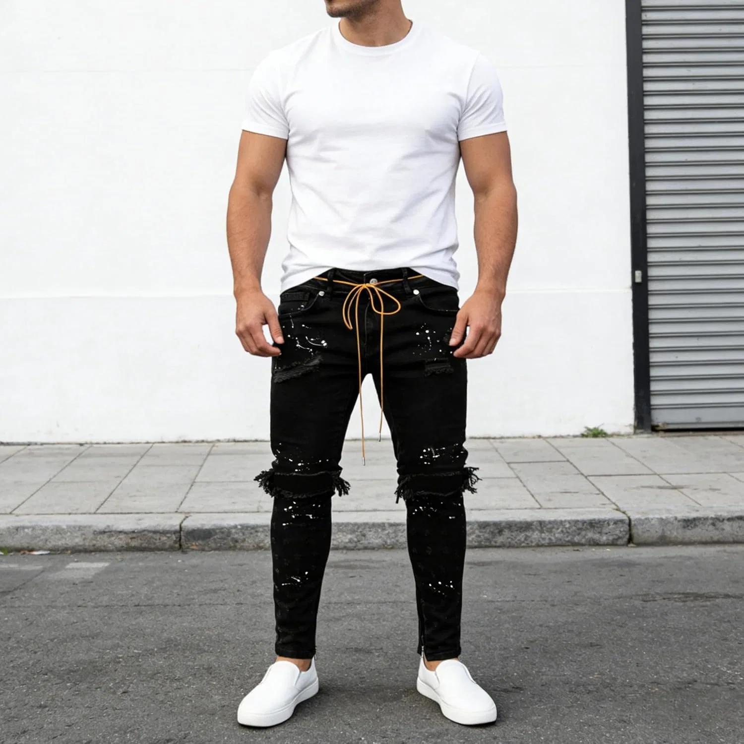 Джинсы slim fit, черный — фото 3