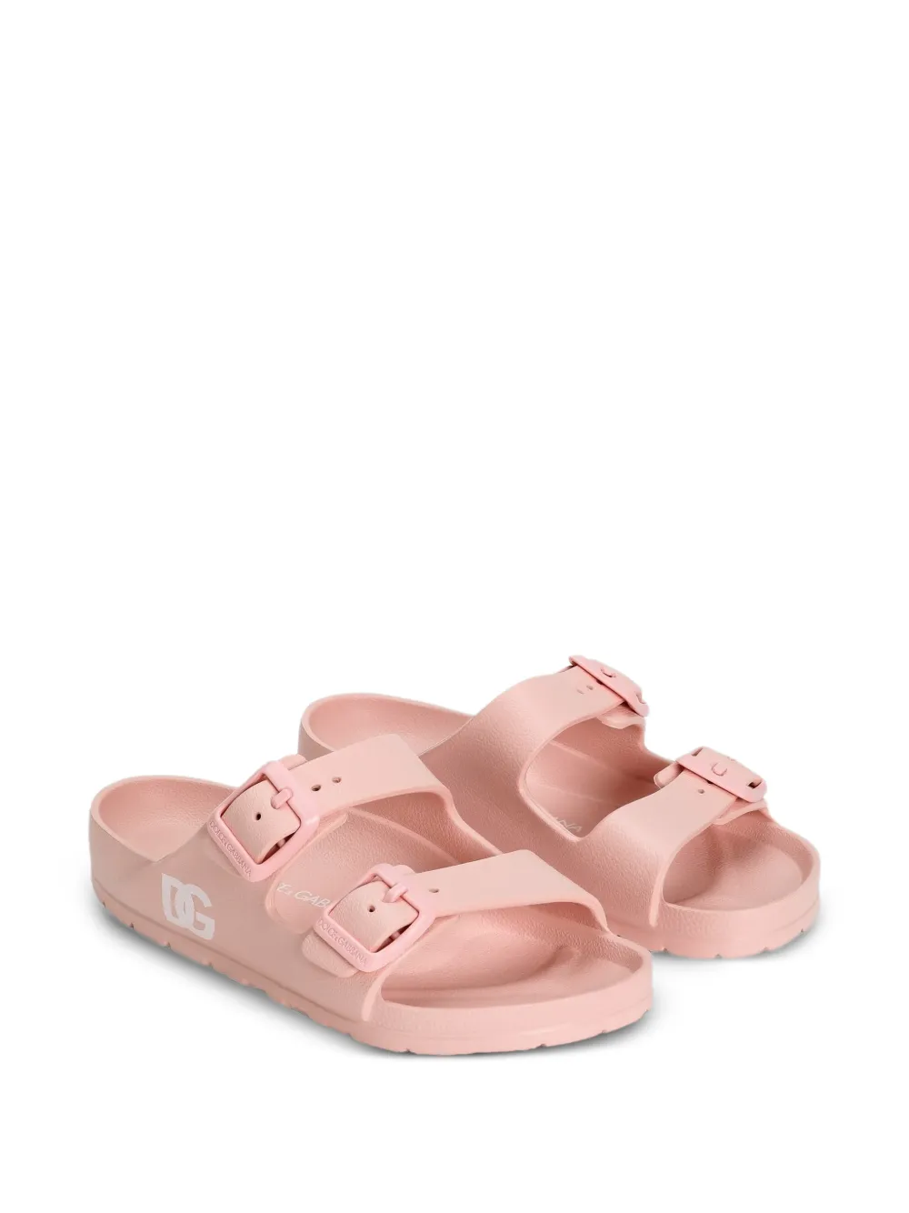 Слиперы с пряжкой и логотипом Dolce & Gabbana Kids, розовый