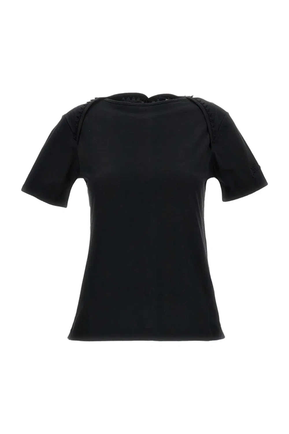 Футболка с короткими рукавами, отделкой тесьмой и вышитым логотипом Jacquemus, Black