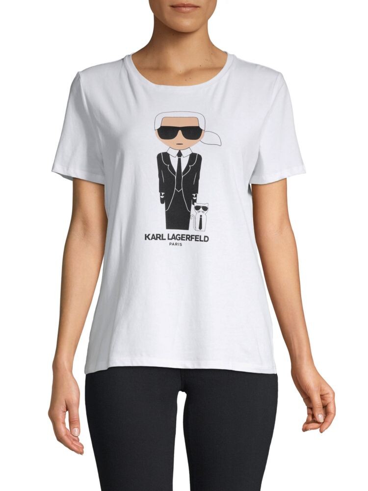 

Футболка с графическим рисунком Iconic Doll Karl Lagerfeld Paris, белый