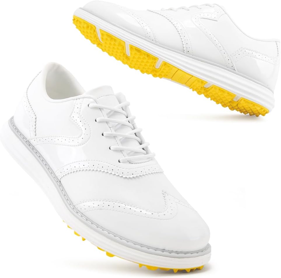 

Мужские гольф-кроссовки без шипов, противоскользящие тренировочные кроссовки для гольфа, мужская обувь для гольфа, ходьбы и спорта Ifrich, белый