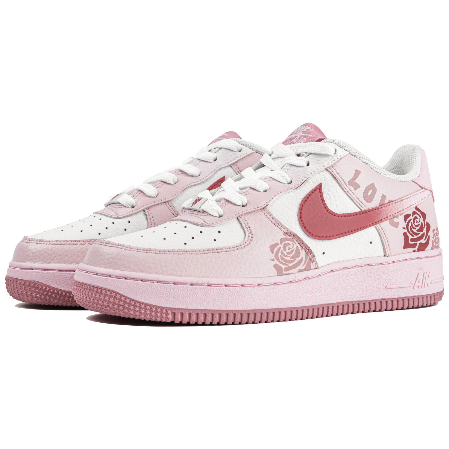 

Кроссовки для скейтбординга Air Force 1 женские низкие розовый/белый Nike