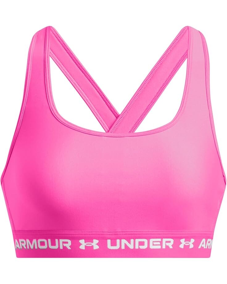 

Бюстгальтер Under Armour Crossback Mid Bra, цвет Rebel Pink/Rebel Pink/White