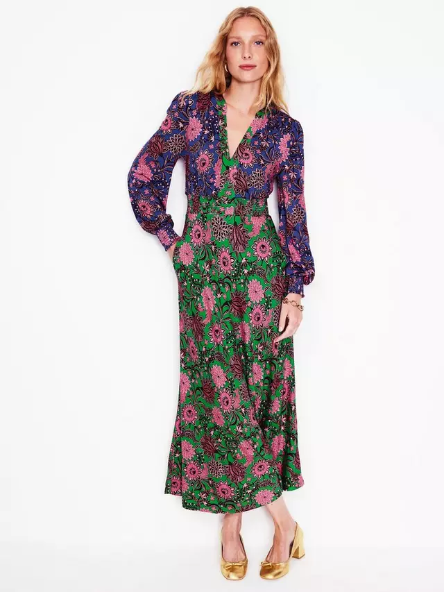 

Платье Boden Ivy Floral Smocked Midi, разноцветный