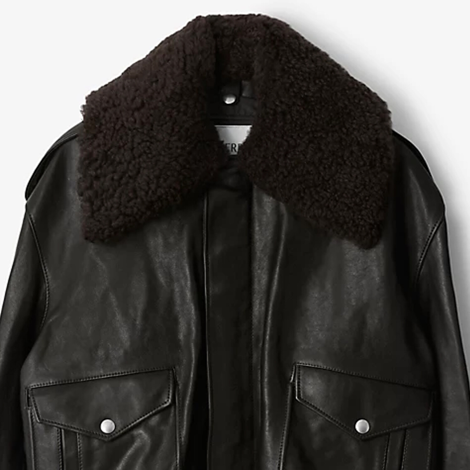 Кожаная куртка Burberry Otter коричневый, цвет Otter коричневый — фото 2