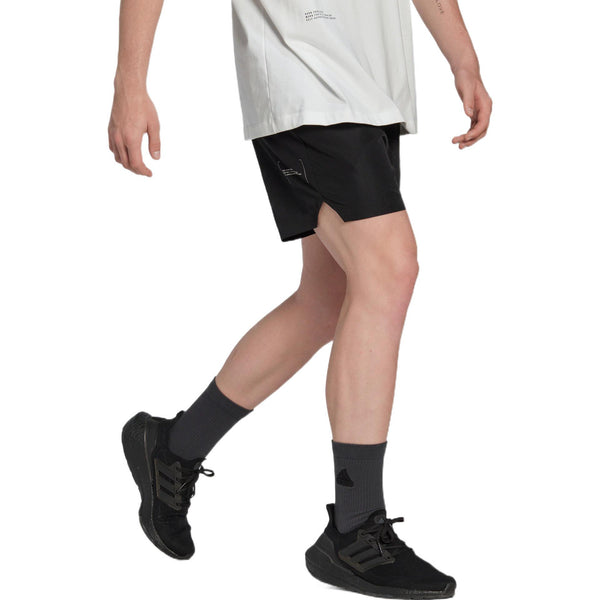 Шорты men's solid color casual logo straight sports shorts black Adidas, мультиколор — фото 4