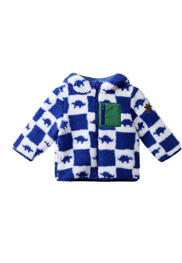 Куртка флисовая с капюшоном Regular fit Jojo Maman Bébé, синий динозавр — фото 2