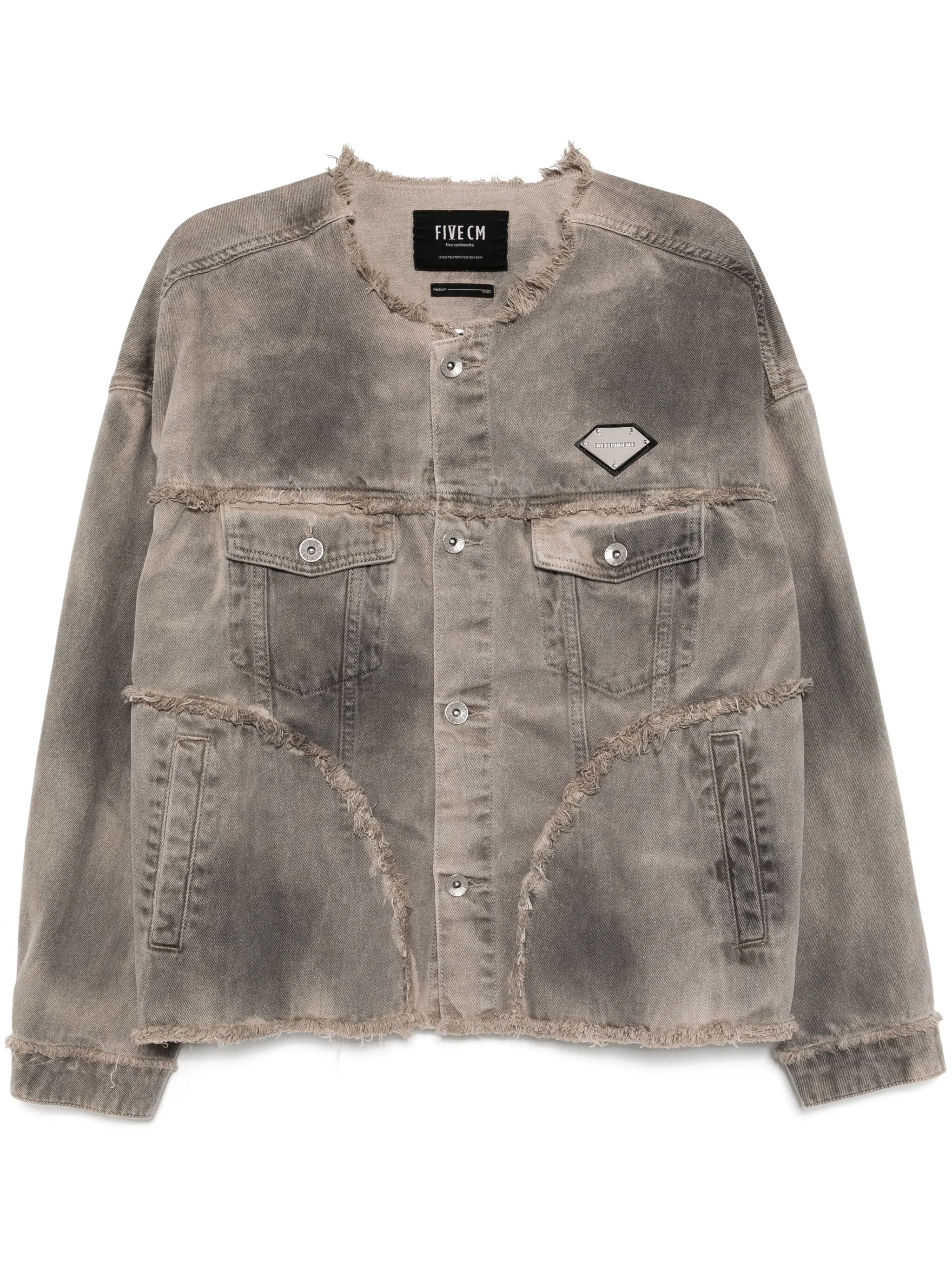 

Джинсовая куртка с нашивкой-логотипом Five Cm, серый