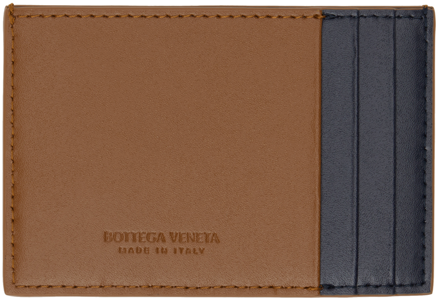 Коричневый держатель для кредитных карт Cassette Bottega Veneta, Cognac/Space — фото 2