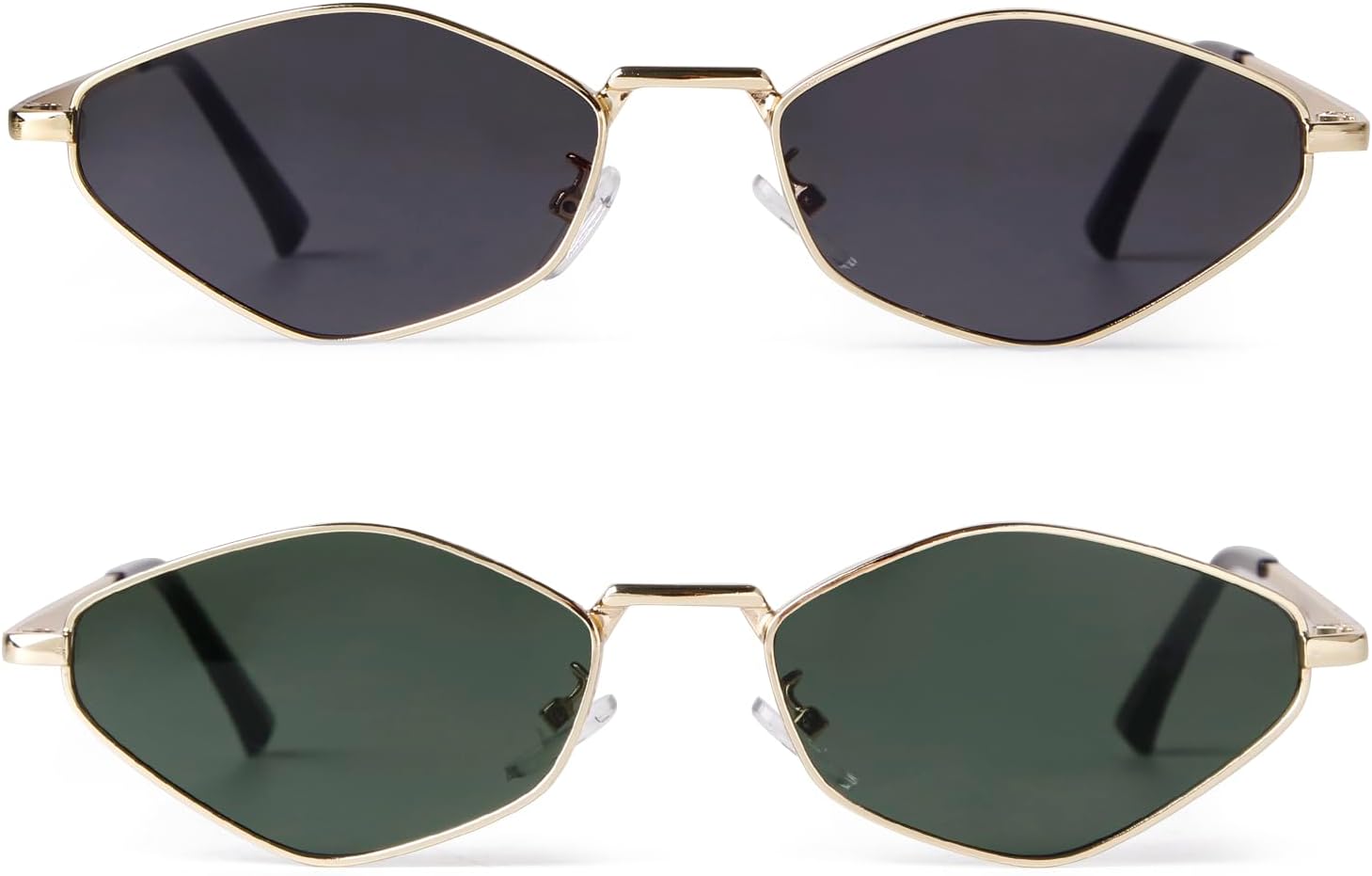 

JUDOO Модные металлические шестиугольные солнцезащитные очки для женщин и мужчин, золотистые, винтажные, узкие, неправильной формы, маленькие, ретро, ​​шестиугольные солнцезащитные очки, Gold Frame/Grey Lens+gold Frame/Green Lens