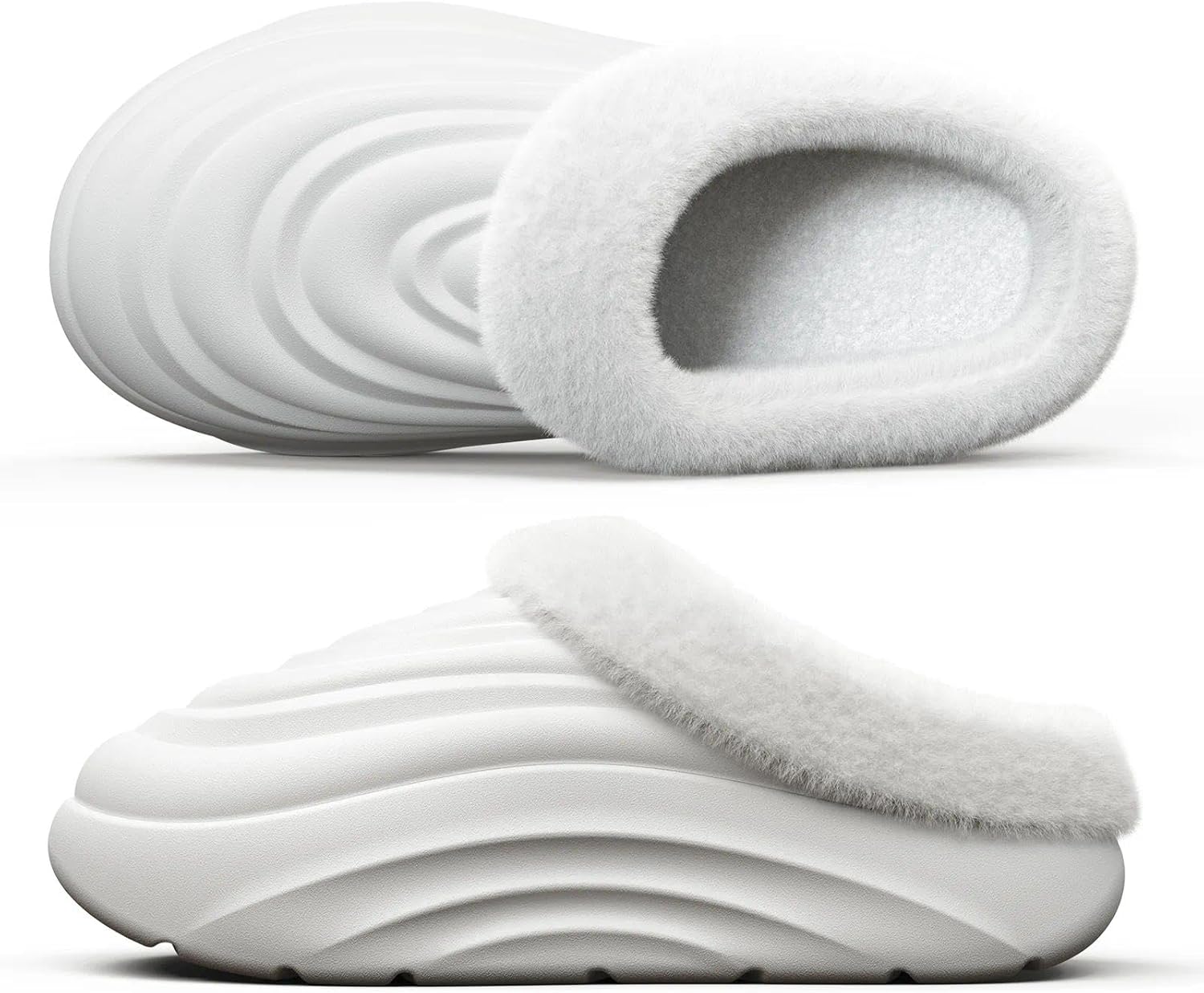 

Водонепроницаемые зимние тапочки YASSIA для улицы, с мягкой флисовой подкладкой, нескользящие садовые сабо для женщин и мужчин, теплые домашние тапочки с противоскользящей подошвой, слоновая кость