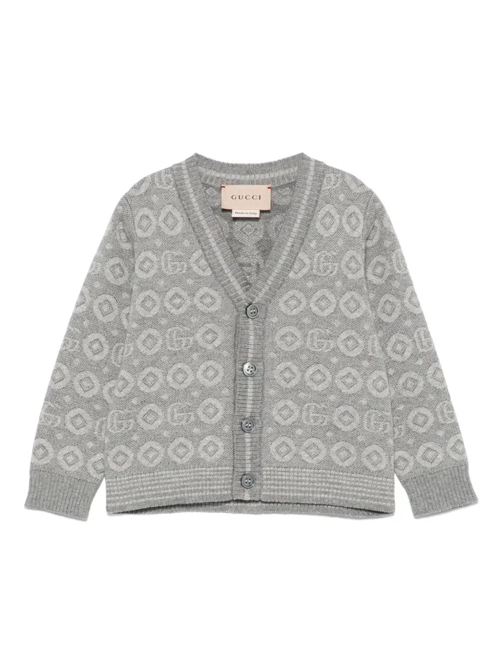 Хлопковый кардиган Double G Gucci Kids, серый