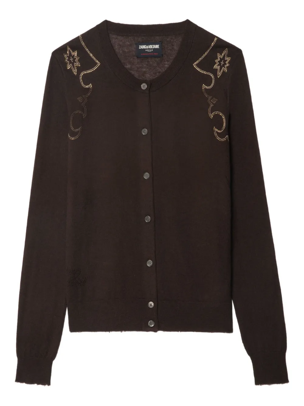 

Декорированный кашемировый кардиган Zadig&Voltaire, коричневый