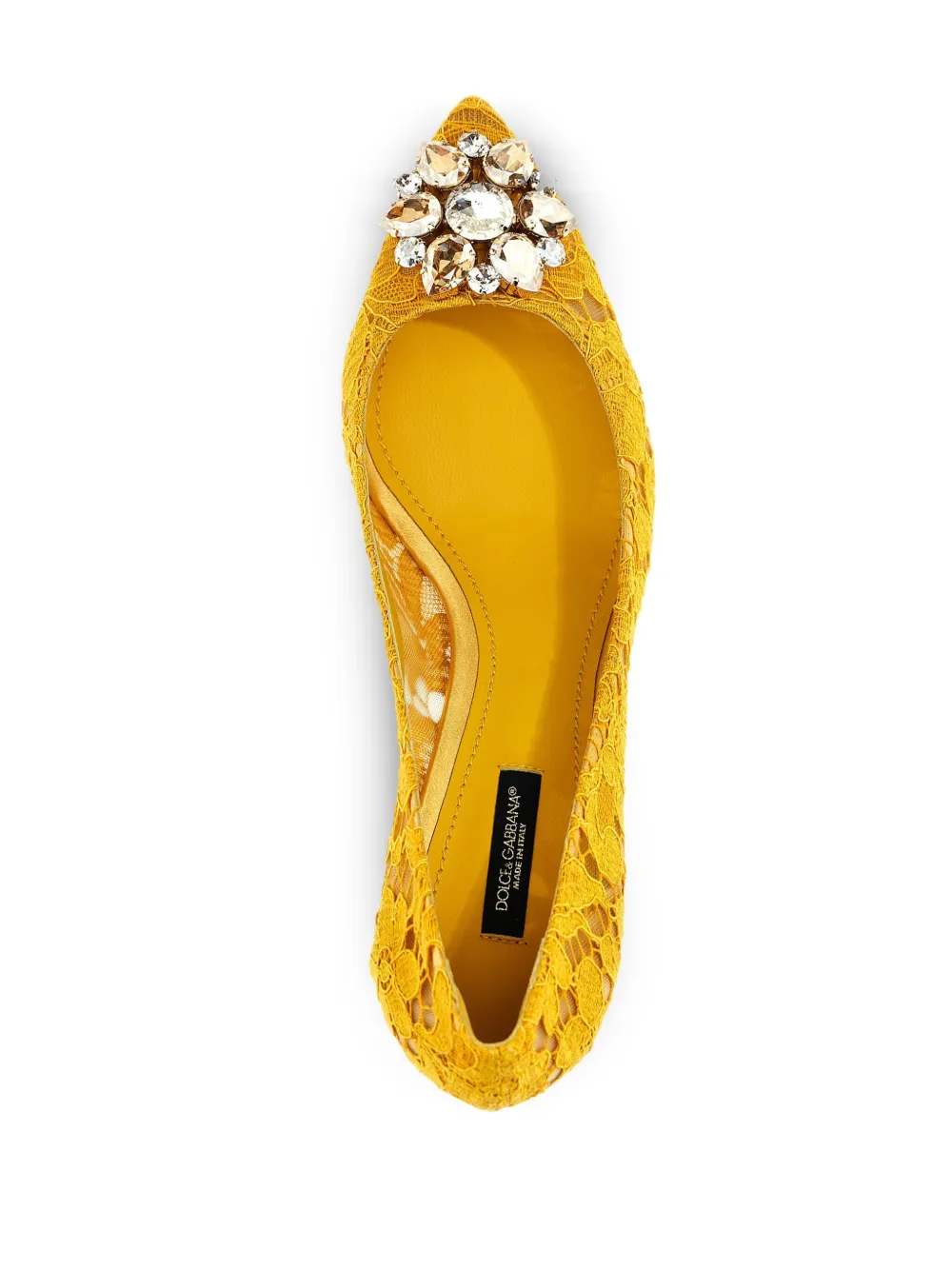 Кружевные туфли-лодочки Bellucci DOLCE & GABBANA, желтый — фото 4