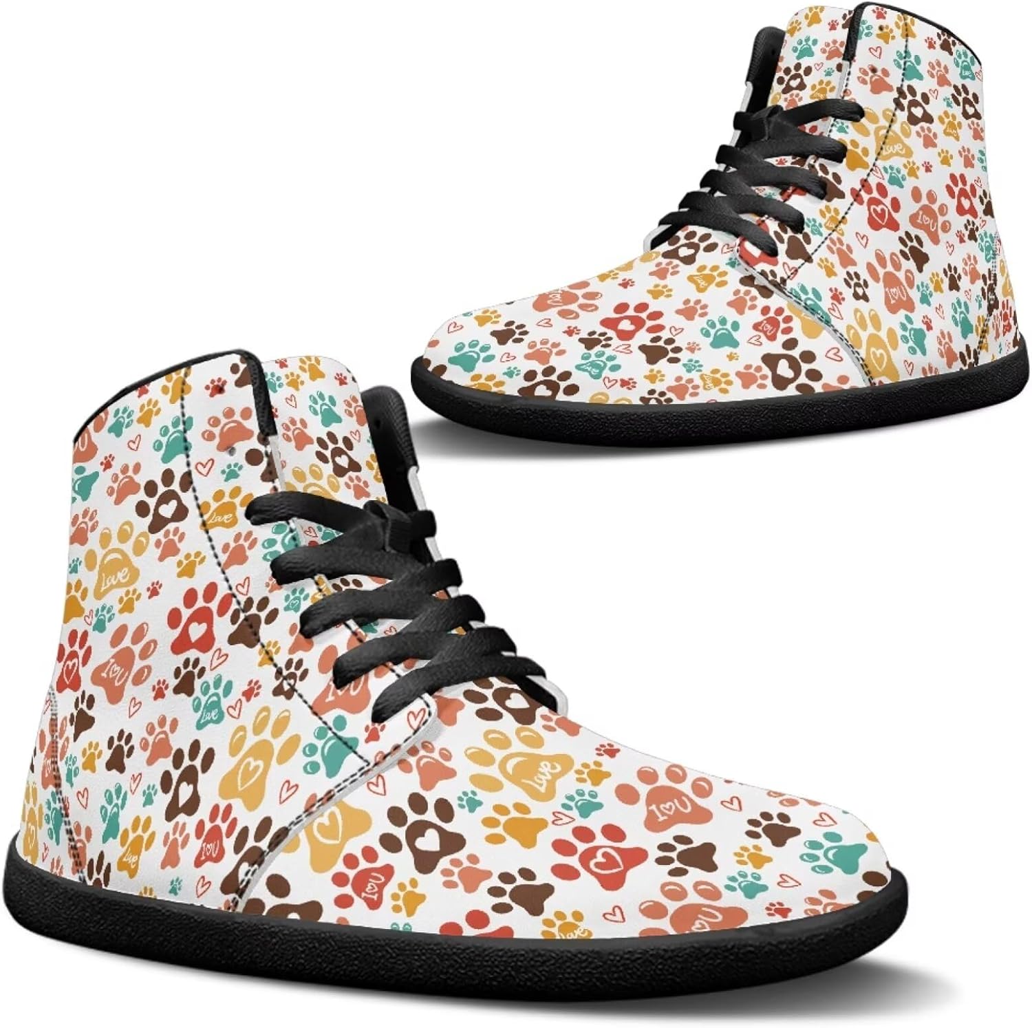 

Мужские ботинки Jeiento с широкой носочной частью, минималистичные босоножки, обувь из ПУ-кожи для ходьбы, кроссовки на шнуровке, мягкие нескользящие кроссовки для бега по дорогам, модные кроссовки, Colorful Dog Paw