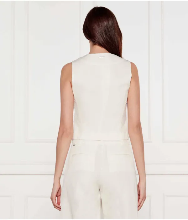 Жилет Slim fit Calvin Klein, бежевый — фото 3