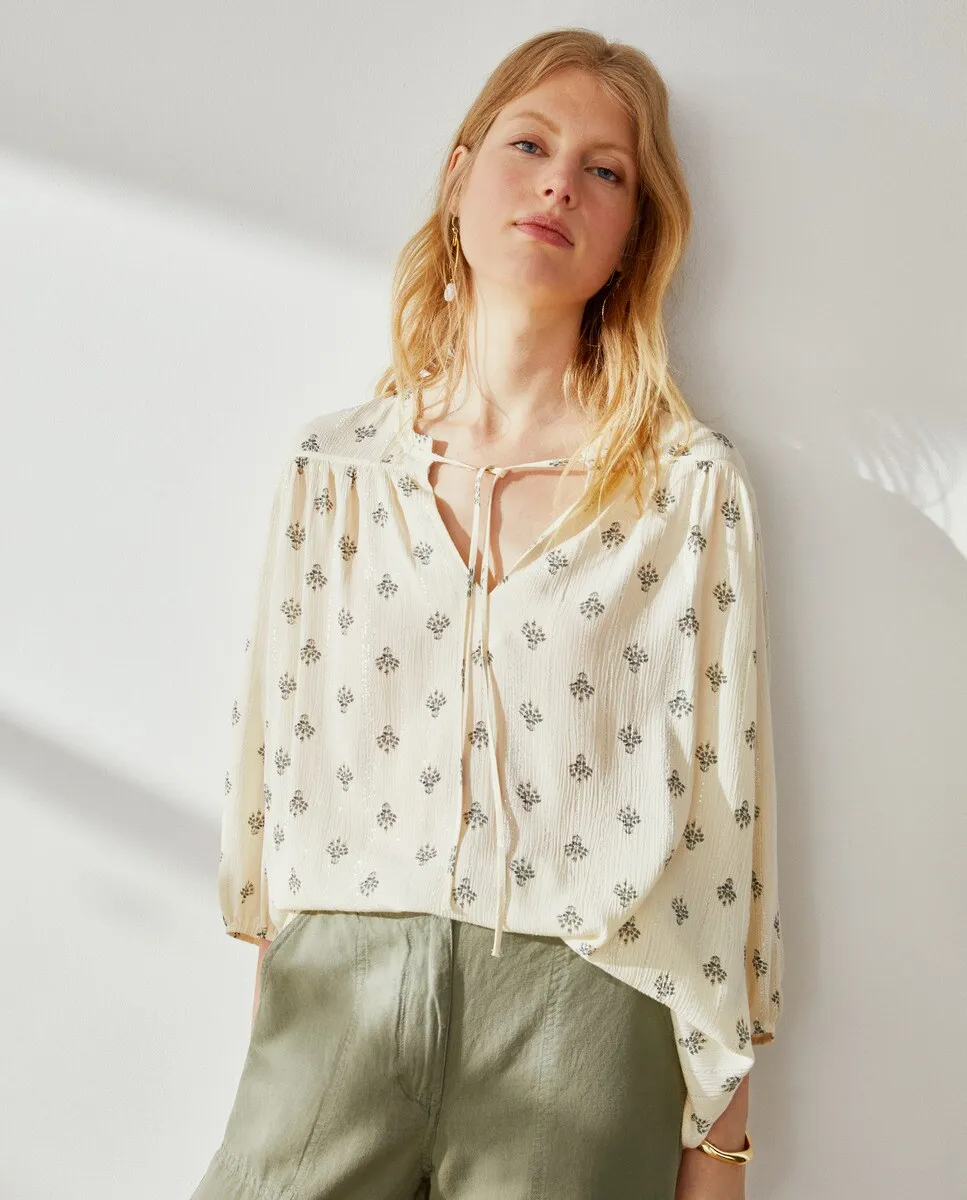 

Женская блузка Bambu с люрексом Southern Cotton, белый
