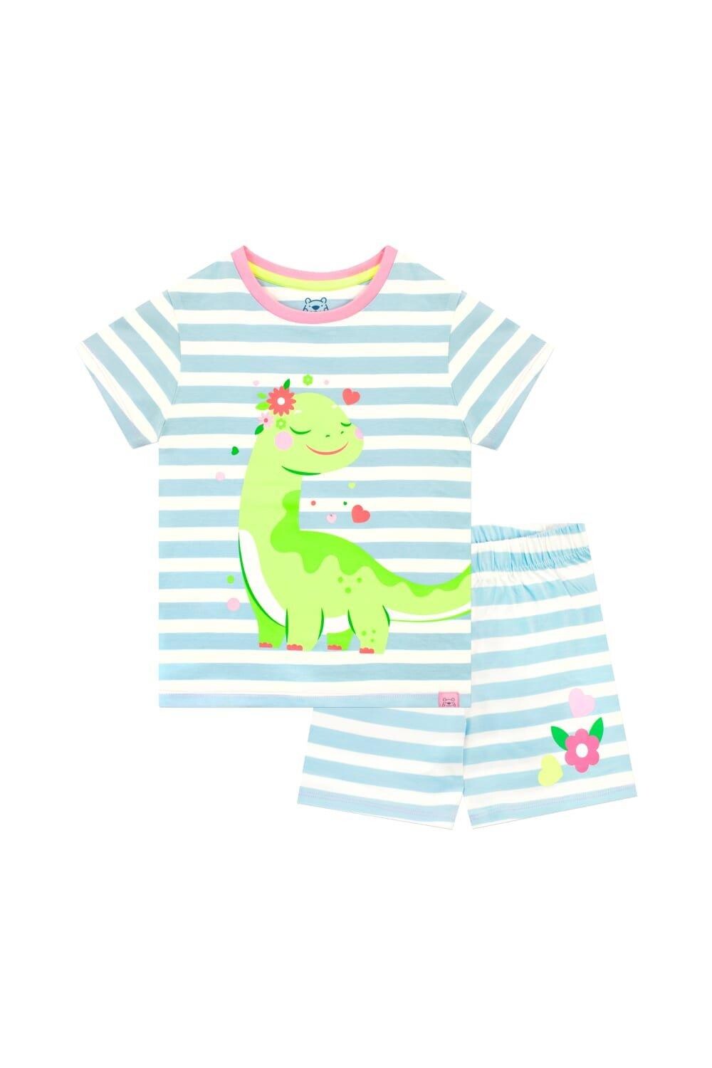 

Короткая пижама в полоску с динозавром Harry Bear, синий