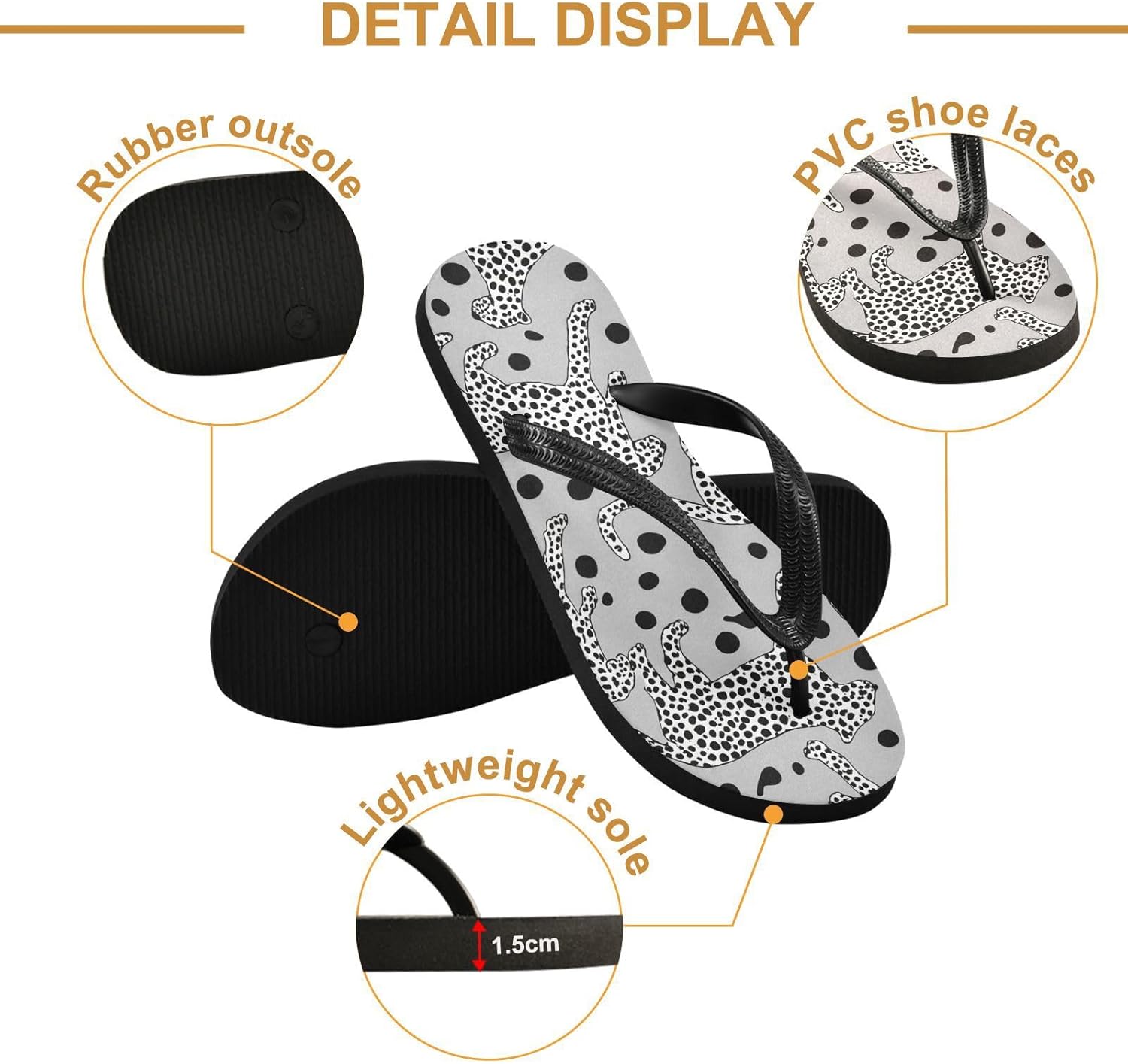 Женские и мужские пляжные шлепанцы Leopards Grey для лета и повседневного ношения, тапочки для душа 20861825 Kfbe — фото 2