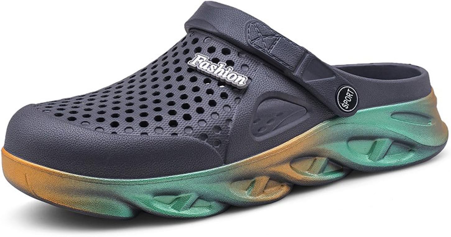 

Мужские сабо SECHRITE, садовая обувь, водные сандалии, резиновые сабо для мужчин, тапочки, водонепроницаемые шлепанцы, летние мюли, градиентный цвет, серый
