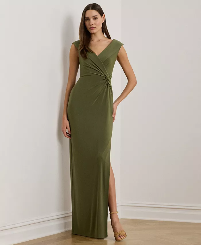 

Женское платье с открытыми плечами из джерси Lauren Ralph Lauren, зеленый