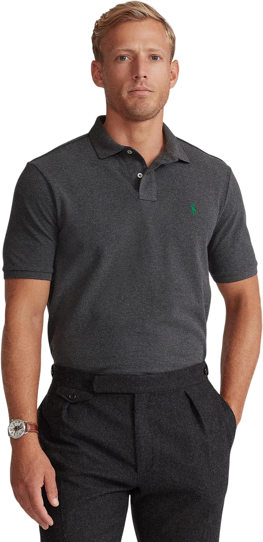 

Футболка Polo Ralph Lauren Classic Fit Mesh Polo, цвет Barclay Heather