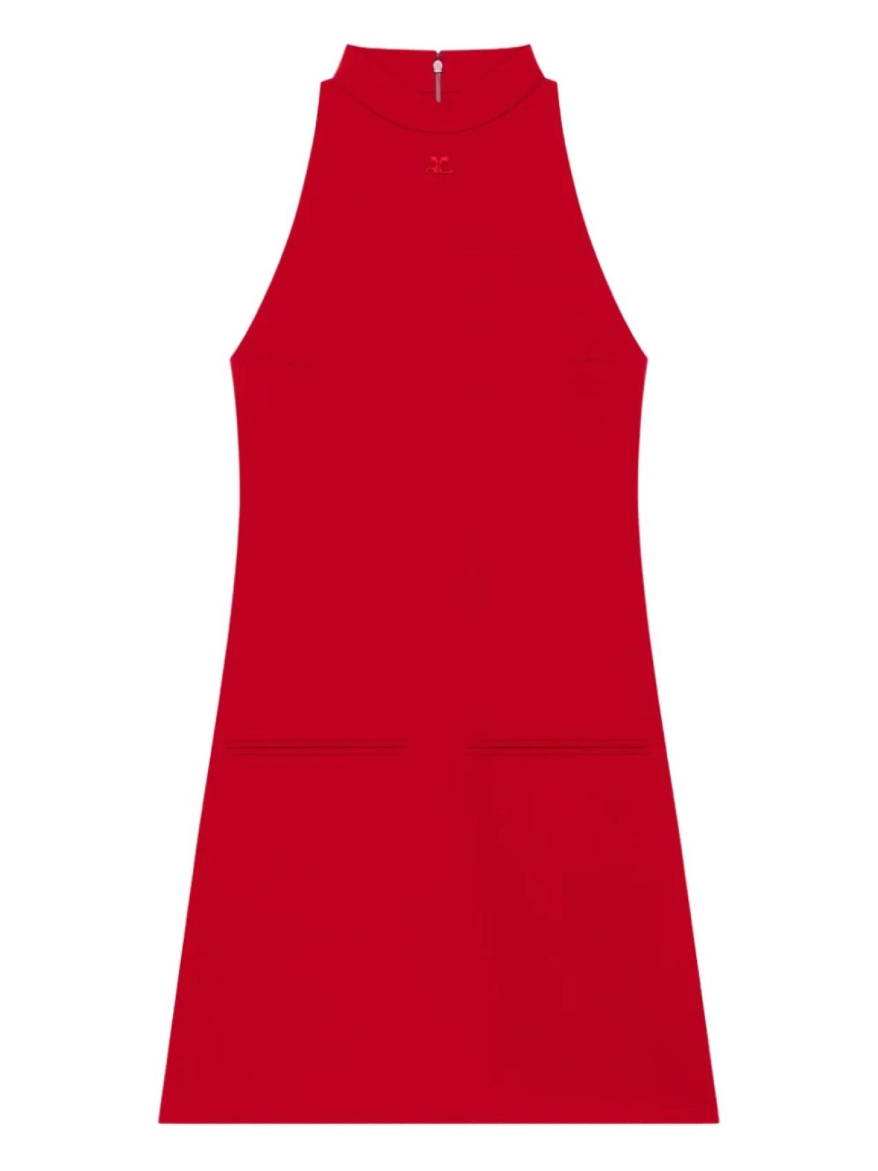 

Courrèges платье с высоким воротником, красный
