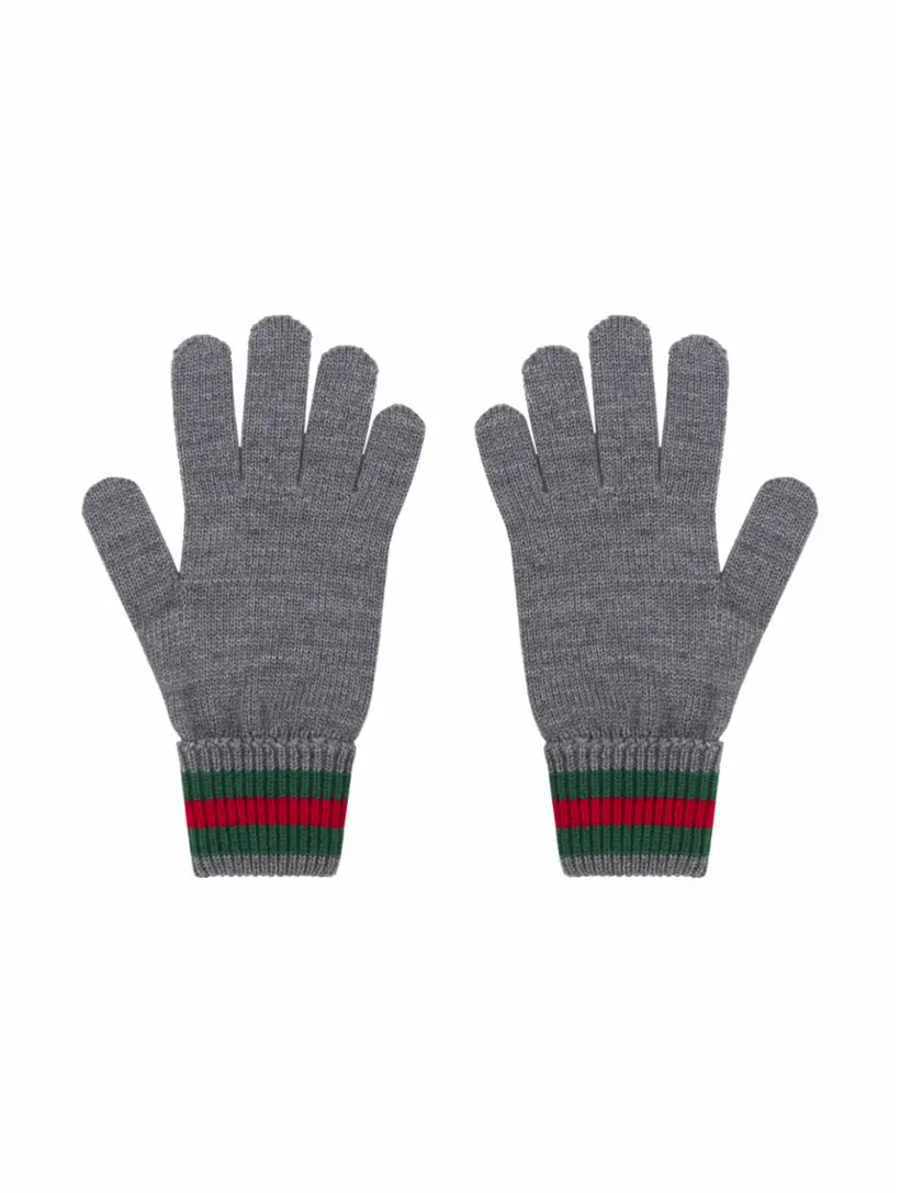 

Шерстяные перчатки Web Gucci, серый