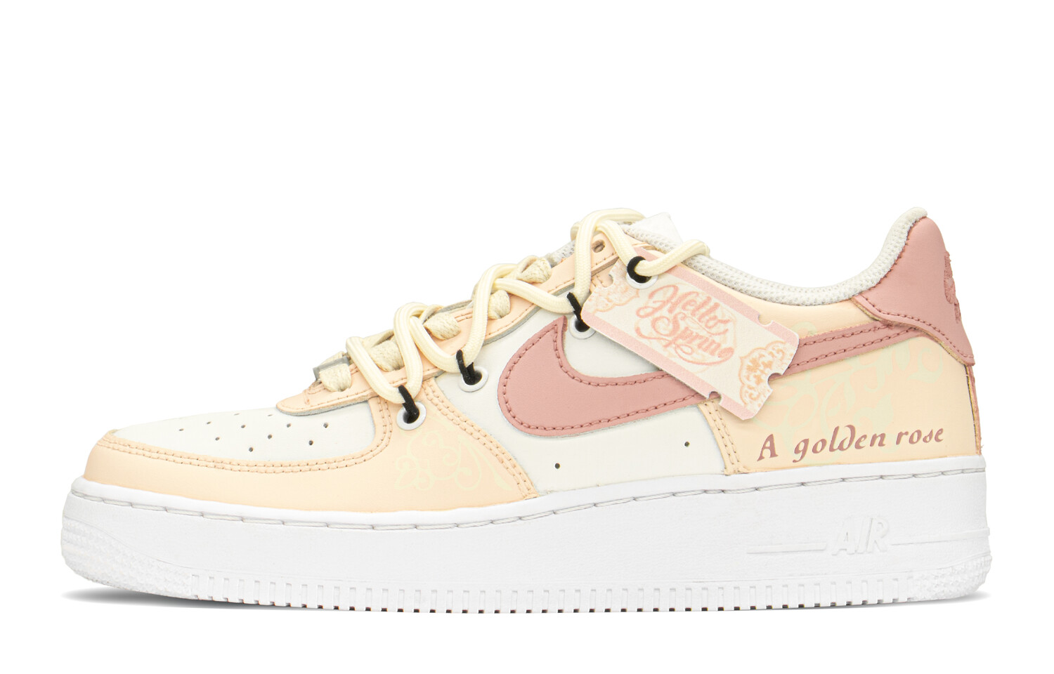 

Кроссовки Nike Air Force 1 Skateboard Shoes Women's Low-Top Yellow Pink