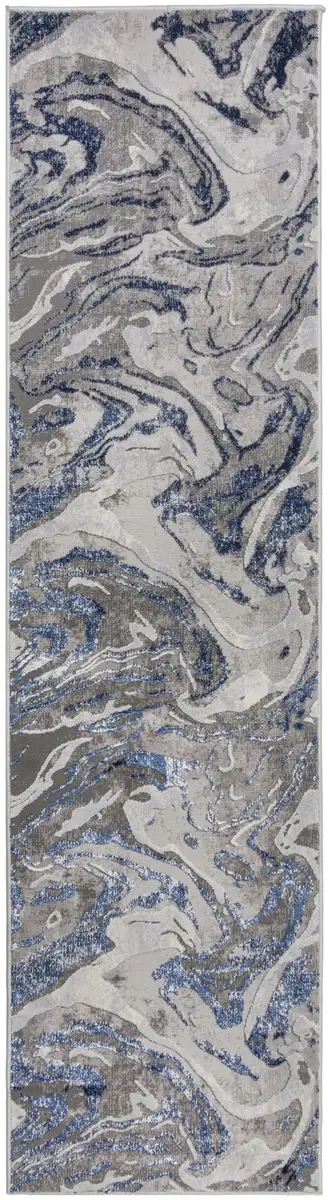 

FLAIR RUGS дорожка "Marbled", прямоугольная, легкий блеск, разноцветная, современный дизайн под мрамор, ковровая дорожка 80х300 см, цвет navy