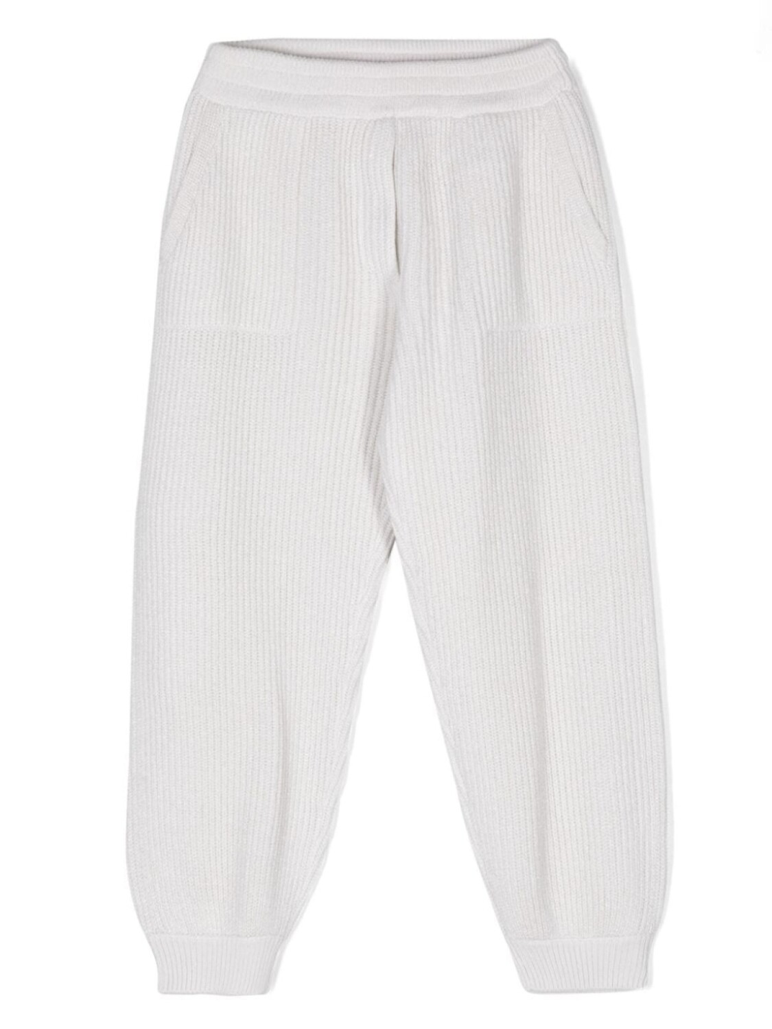 

Brunello Cucinelli Kids брюки с металлическими нитями, нейтральный цвет