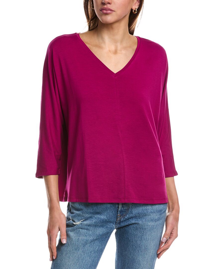 

EILEEN FISHER Топ с рукавами «летучая мышь» с V-образным вырезом, розовый