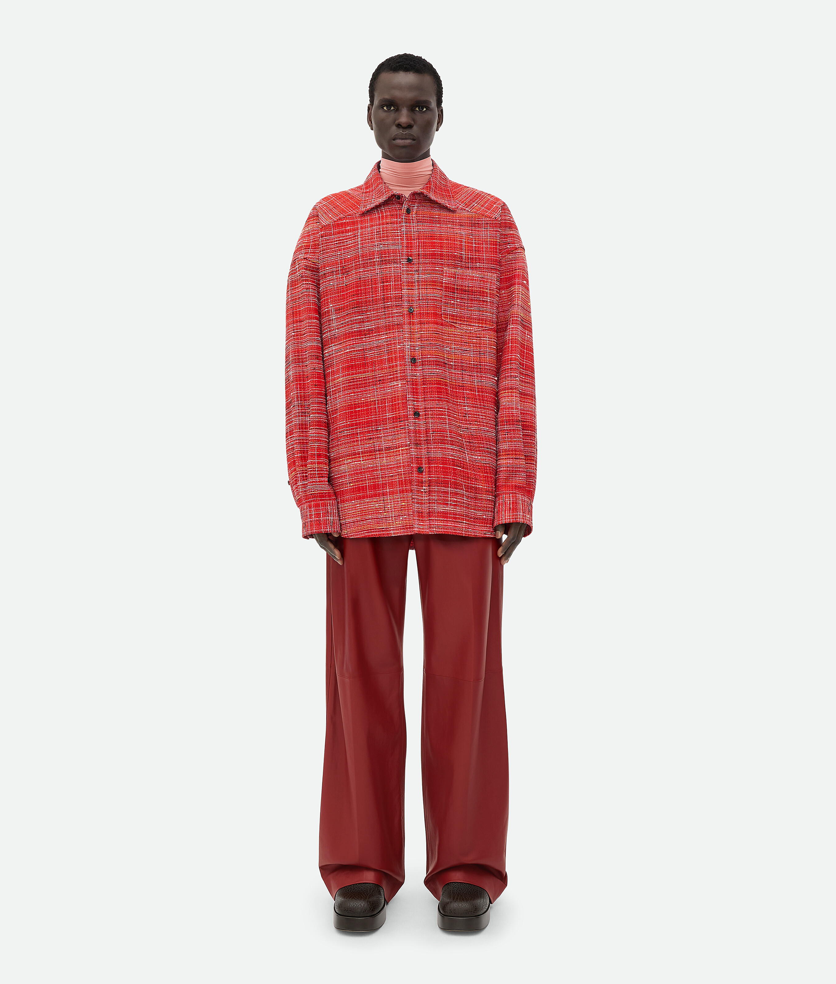

Рубашка из вискозы с узлом Bottega Veneta, красный/мультиколор
