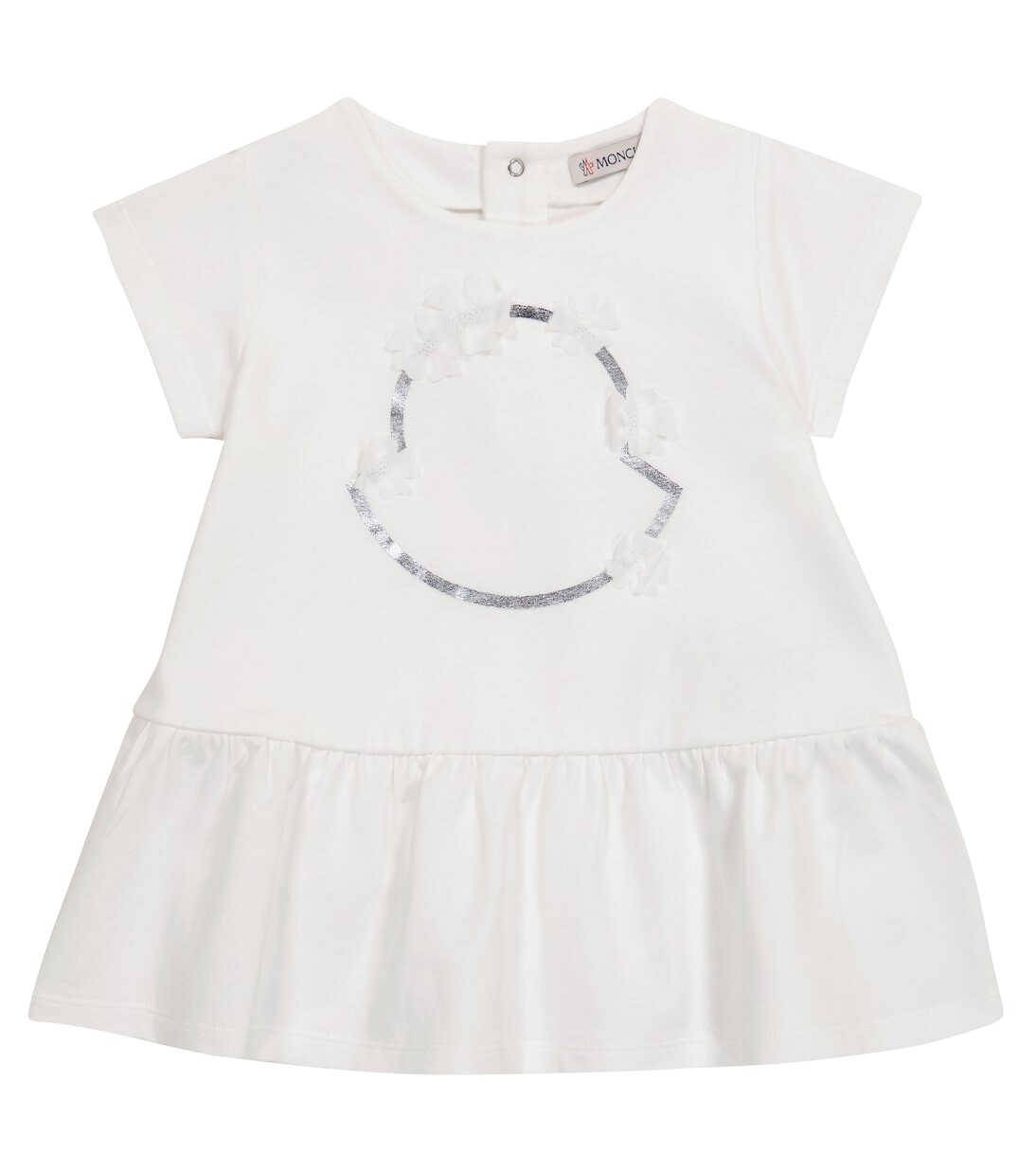 

Платье из эластичного хлопка с логотипом baby Moncler Enfant, белый