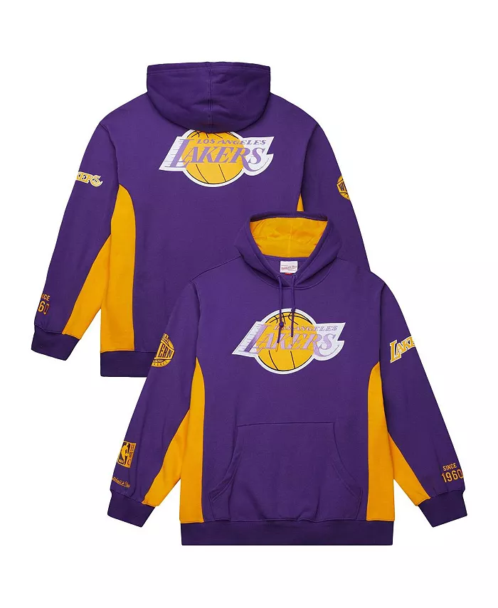 

Мужская фиолетовая толстовка с капюшоном Los Angeles Lakers Hardwood Classics Team Origins из флиса Mitchell & Ness