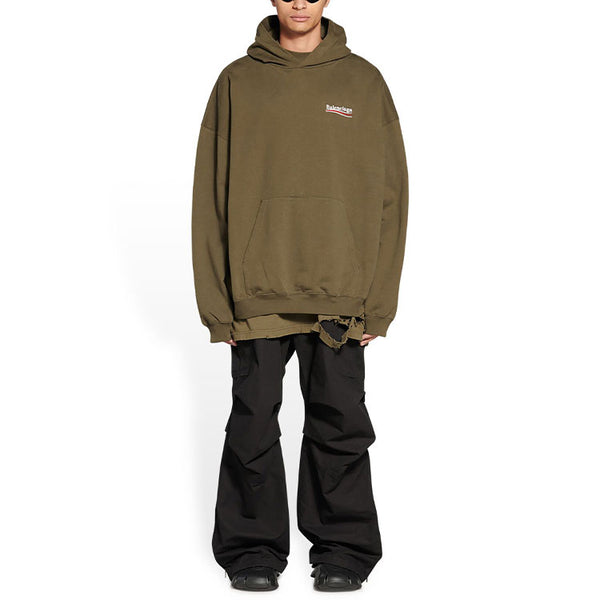 Толстовка political campaign large fit hoodie 'khaki' Balenciaga, хаки — фото 3