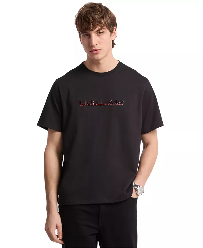 

Мужская футболка с коротким рукавом и тисненым логотипом Shadow Michael Kors, черный