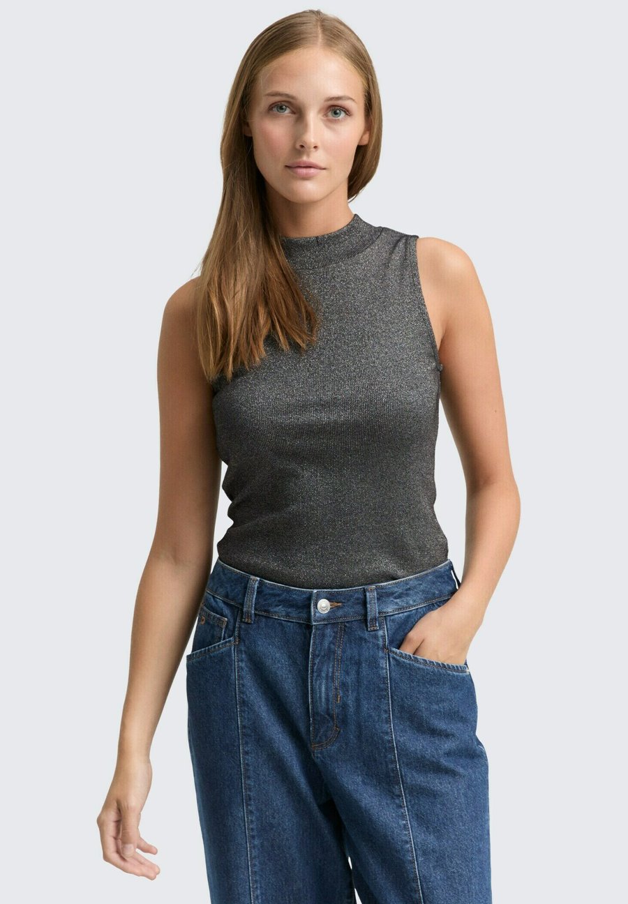 

Топ TOM TAILOR DENIM Top, Black Glitter/Metallic Black